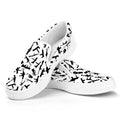 Black And White Guns Pattern Print White Slip On Sneakers