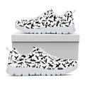 Black And White Guns Pattern Print White Running Shoes