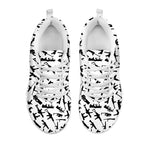 Black And White Guns Pattern Print White Sneakers