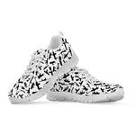 Black And White Guns Pattern Print White Sneakers