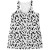 Black And White Guns Pattern Print Women's Racerback Tank Top