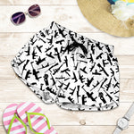 Black And White Guns Pattern Print Women's Shorts