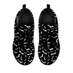 Black And White Halloween Bat Print Black Sneakers