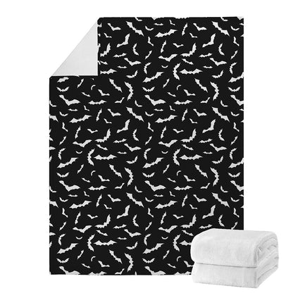 Black And White Halloween Bat Print Blanket