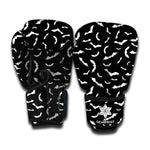 Black And White Halloween Bat Print Boxing Gloves