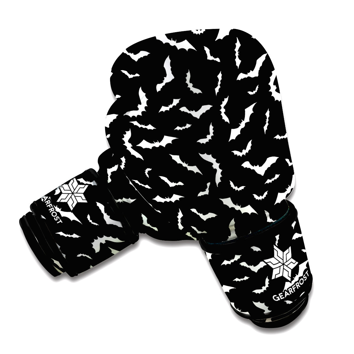 Black And White Halloween Bat Print Boxing Gloves