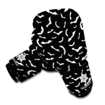 Black And White Halloween Bat Print Boxing Gloves