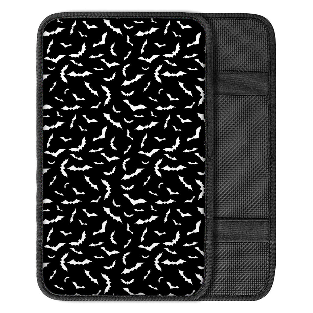 Black And White Halloween Bat Print Car Center Console Cover
