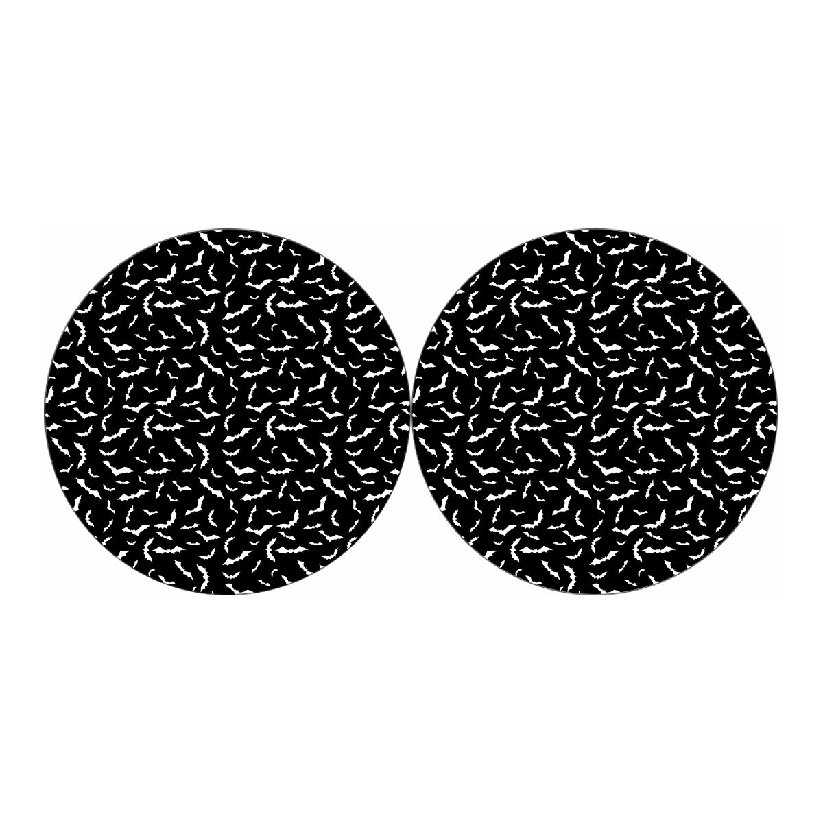 Black And White Halloween Bat Print Car Coasters