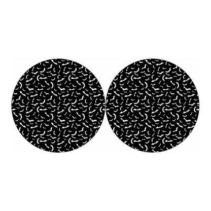 Black And White Halloween Bat Print Car Coasters