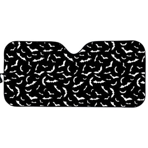 Black And White Halloween Bat Print Car Sun Shade