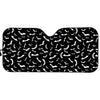 Black And White Halloween Bat Print Car Sun Shade