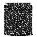 Black And White Halloween Bat Print Duvet Cover Bedding Set