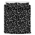 Black And White Halloween Bat Print Duvet Cover Bedding Set