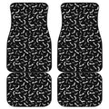 Black And White Halloween Bat Print Front and Back Car Floor Mats