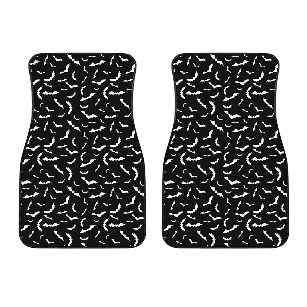 Black And White Halloween Bat Print Front Car Floor Mats
