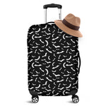 Black And White Halloween Bat Print Luggage Cover