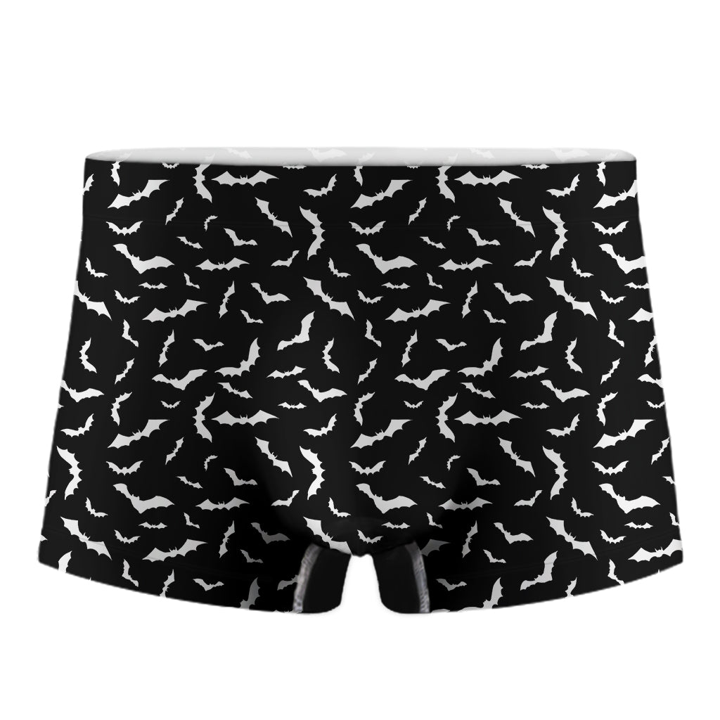Black And White Halloween Bat Print Men's Boxer Briefs