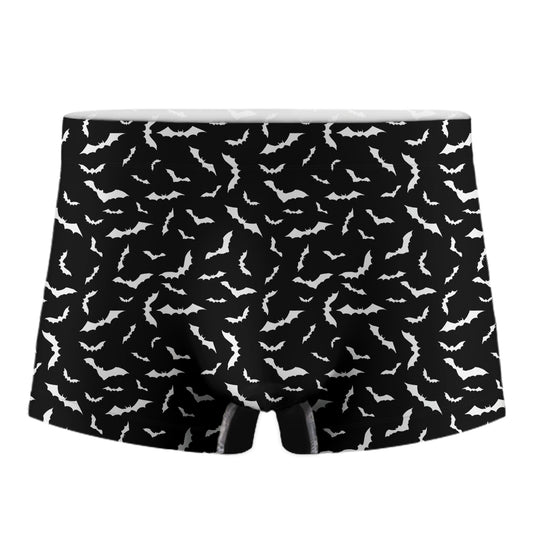Black And White Halloween Bat Print Men's Boxer Briefs
