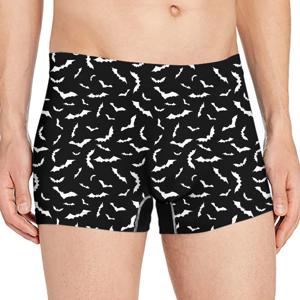 Black And White Halloween Bat Print Men's Boxer Briefs