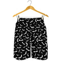 Black And White Halloween Bat Print Men's Shorts