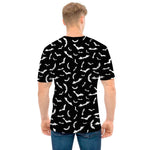 Black And White Halloween Bat Print Men's T-Shirt