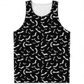 Black And White Halloween Bat Print Men's Tank Top