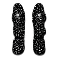 Black And White Halloween Bat Print Muay Thai Shin Guards