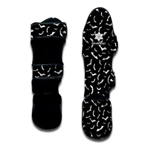 Black And White Halloween Bat Print Muay Thai Shin Guard