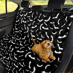 Black And White Halloween Bat Print Pet Car Back Seat Cover