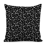 Black And White Halloween Bat Print Pillow Cover