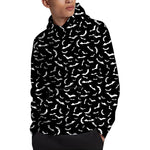 Black And White Halloween Bat Print Pullover Hoodie