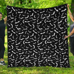 Black And White Halloween Bat Print Quilt