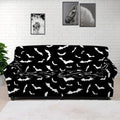Black And White Halloween Bat Print Sofa Cover