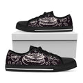 Black And White Hamburger Print Black Low Top Sneakers