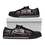 Black And White Hamburger Print Black Low Top Shoes 