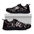 Black And White Hamburger Print Black Running Shoes