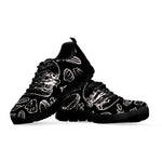 Black And White Hamburger Print Black Sneakers