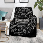 Black And White Hamburger Print Blanket