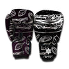 Black And White Hamburger Print Boxing Gloves