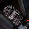 Black And White Hamburger Print Car Center Console Cover