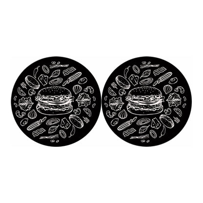 Black And White Hamburger Print Car Coasters