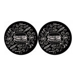 Black And White Hamburger Print Car Coasters