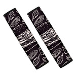 Black And White Hamburger Print Car Seat Belt Covers