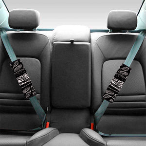 Black And White Hamburger Print Car Seat Belt Covers