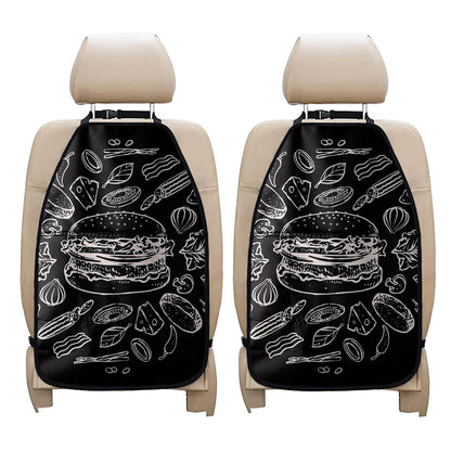 Black And White Hamburger Print Car Seat Organizers