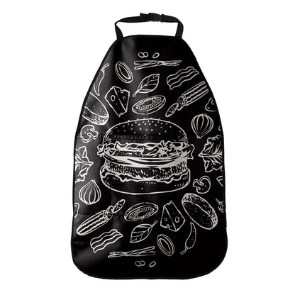 Black And White Hamburger Print Car Seat Organizers