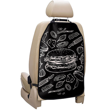 Black And White Hamburger Print Car Seat Organizers