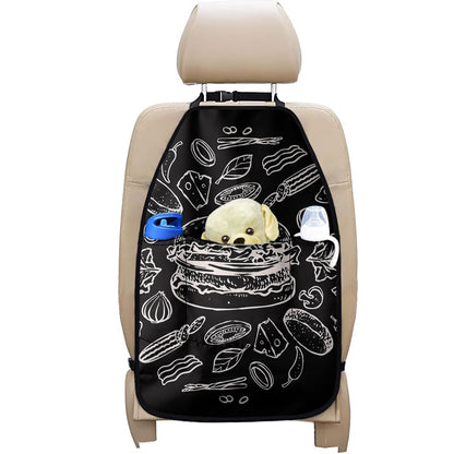 Black And White Hamburger Print Car Seat Organizers
