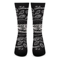 Black And White Hamburger Print Crew Socks